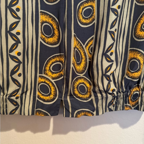 Vintage Tribal Geometric Bomber Jacket with Button Details, Partial Elastic Band - Picture 7 of 7